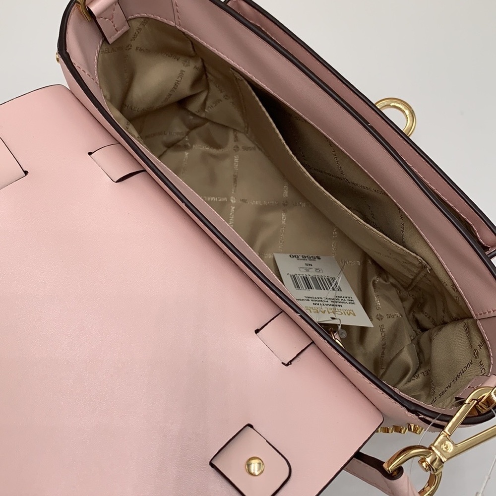 MICHAEL KORS MANHATTAN MED TOP HANDLE SATCHEL/SHOULDER/CROSSBOD BAG POWDER BLUSH - Picture 6 of 15